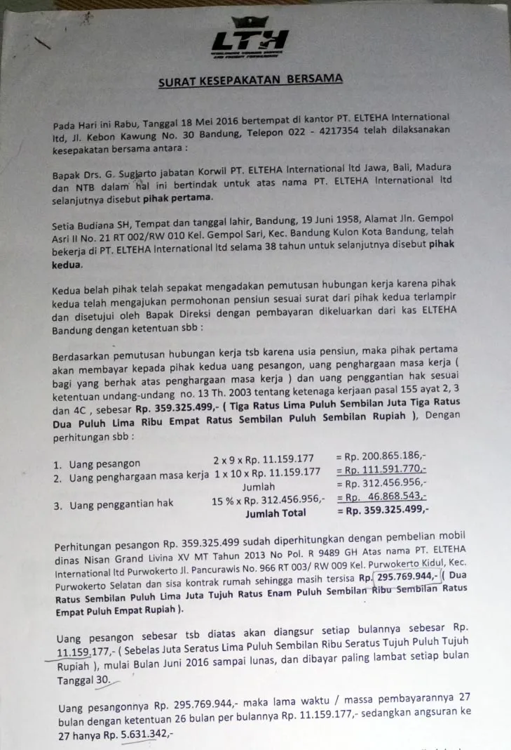 Surat Kesepakatan Bersama