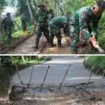 Satgas TMMD Kodim 0624 Bersama Warga Mengecor Jalan 551 Meter Di Desa Cipelah Rancabali
