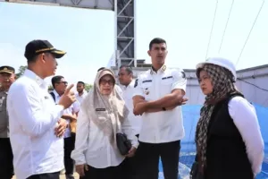Wakil Bupati Bandung Ali Syakieb meninjau lokasi pembangunan Sekolah Rakyat Jawa Barat 2 di Soreang.
