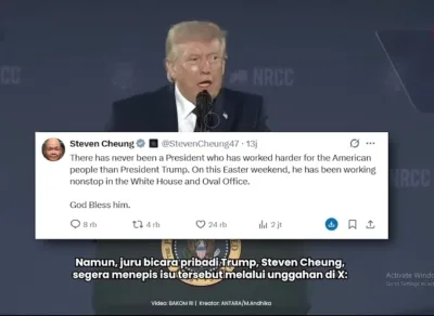 terkait isu kesehatan Presiden AS, Steven Cheung tegaskan Presiden tetap bekerja di Ruang Oval.