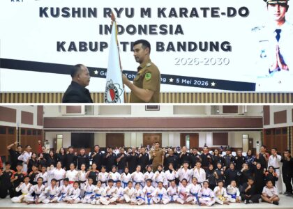 Ali Syakieb Memberikan Sambutan Usai Terpilih Sebagai Ketua KKI Kabupaten Bandung Di Gedung Moh Toha