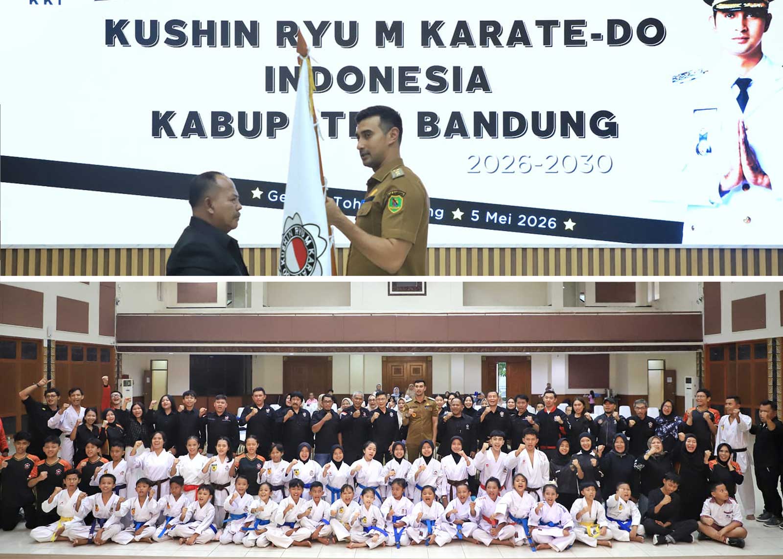 Ali Syakieb Memberikan Sambutan Usai Terpilih Sebagai Ketua KKI Kabupaten Bandung Di Gedung Moh Toha