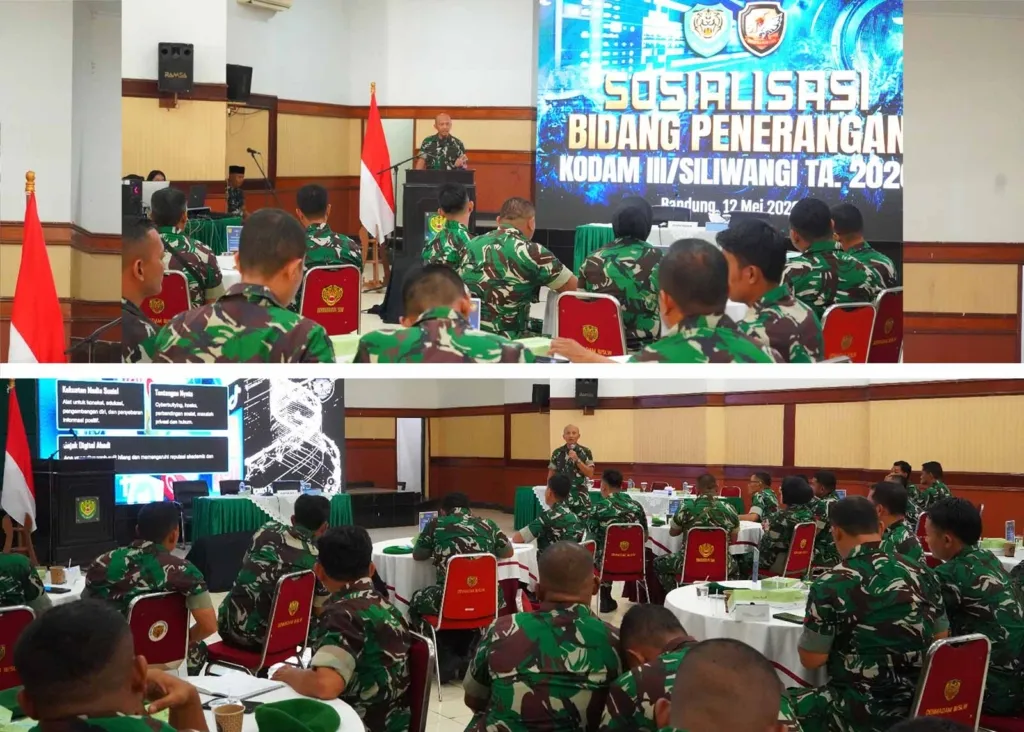 Kolonel Inf Mahmuddin Abdillah Memberikan Sambutan Pembukaan Sosialisasi Jaringan Media Publik Di Aula Manunggal Kodam III Siliwangi