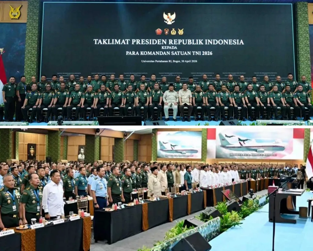 Komandan Kodiklatad Saat Menghadiri Pengarahan Presiden RI Dalam Ajang Strategis Apel Dansat TNI Tahun 2026 Di Bogor