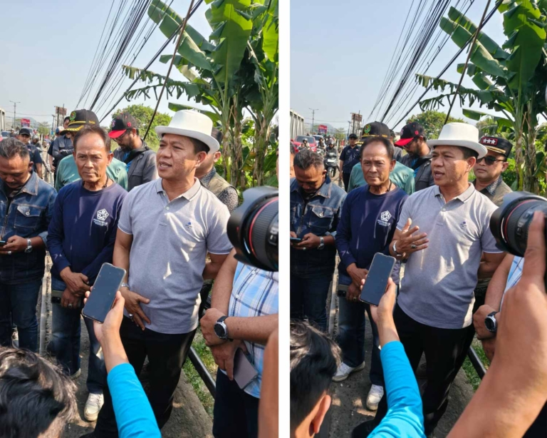 Bupati Bandung Dadang Supriatna Meninjau Proyek Drainase Banjir Di Baleendah