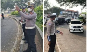 Ditlantas Polda Jabar Lakukan Pengaturan Lalu Lintas untuk Cegah Kemacetan dan Wujudkan Kamseltibcarlantas